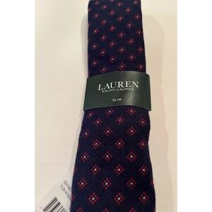 Lauren Ralph Lauren Men's Slim Tie Blue Burgundy NWT MSRP $69.50